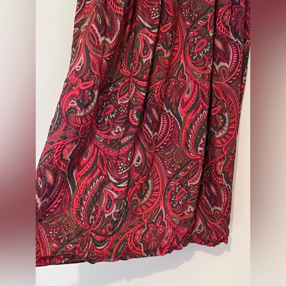 Vintage Paisley Print Women's Skirt – Red & Pink (Size 10) ❤️💖 - Picture 5 of 7